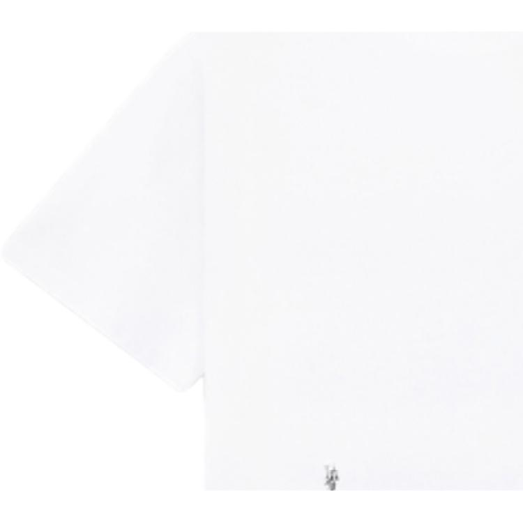 WE11DONE Ss23 Solid Color Line Pattern Printed Round Neck Pullover Short Sleeve T-Shirt Unisex Tops White WD-TT1-23-798-U-WH