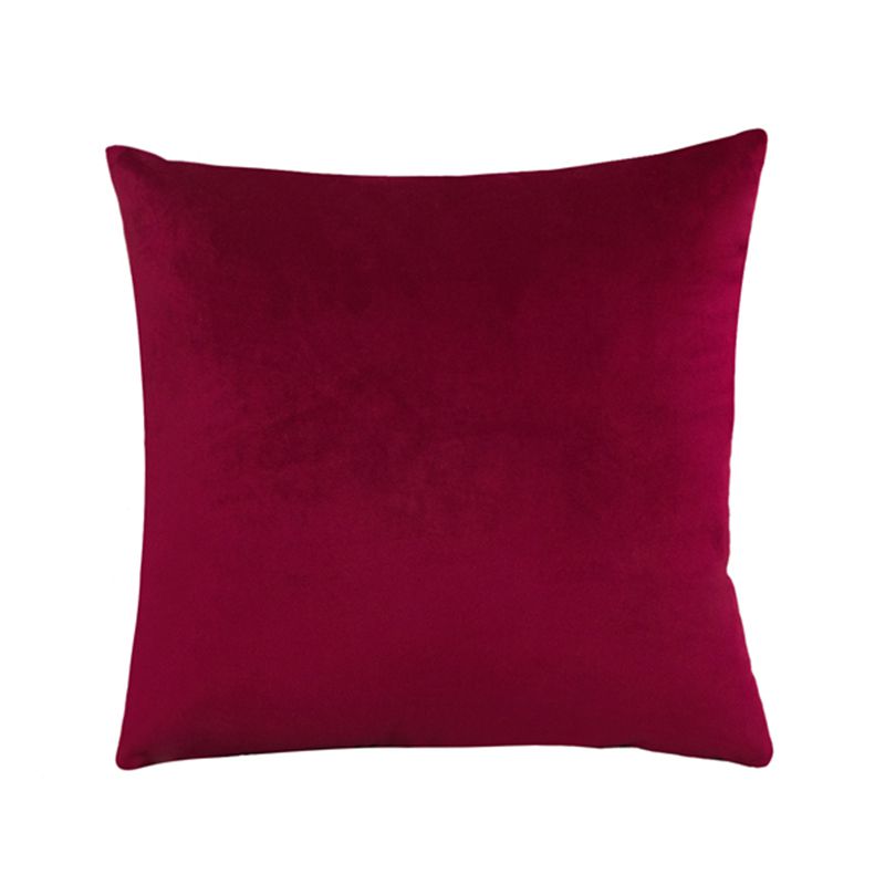 

16 Plain Velvet Cushion Cover Pillow Case Zipper Solid Color Home Decor Sofa Burgundy