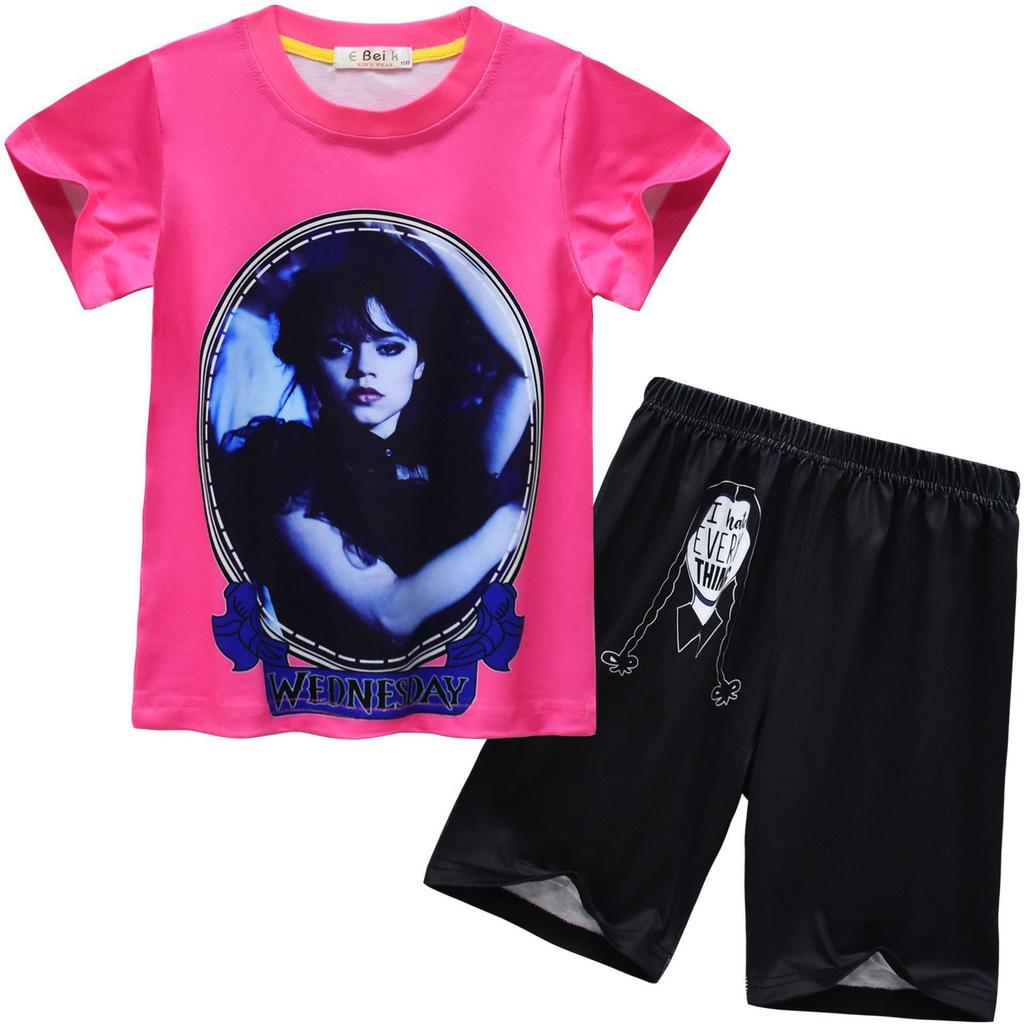 120-170 Loungewear für mittlere und ältere Kinder, kurzärmeliger Sportanzug 8103