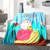 Customiz Name Personality Molang  Blanket Soft &Warm Sofa Office Bed Travel Lunch Break Blanket, Gift Suitable All Seasons