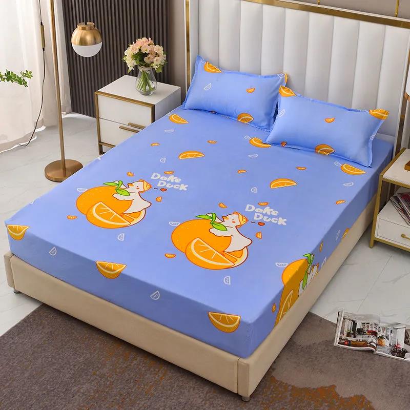 Bed Sheet Anti-slip Fixed Bed Cover Three-piece 1.8 M 2 Meter Bed Protective Cover Dust Protection Package Printing Light Luxury
