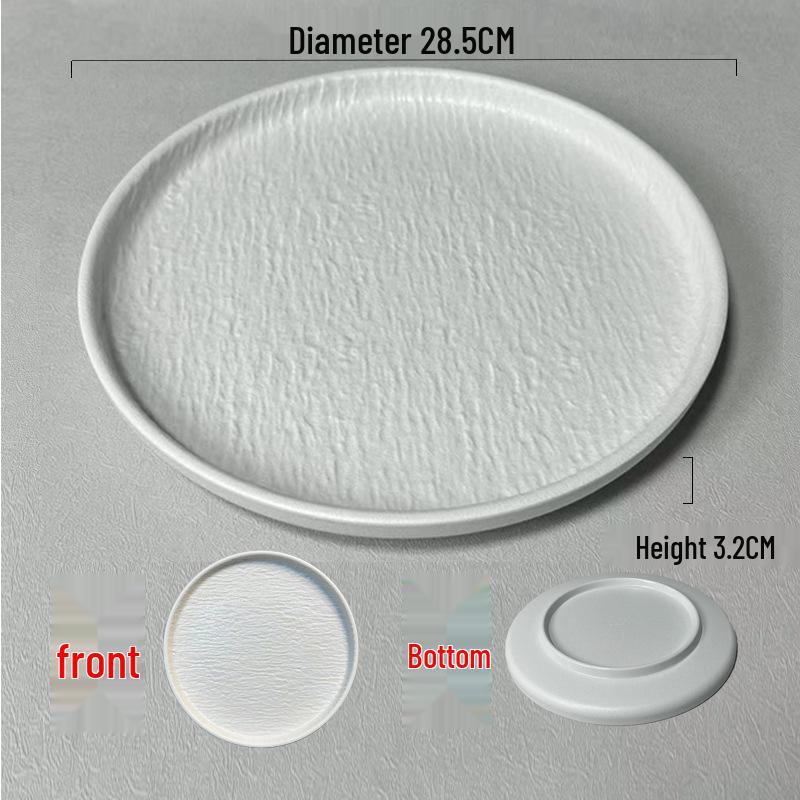 Melamine Imitation Stone Grain Round Plate - Simple Western Food & Dessert Plate