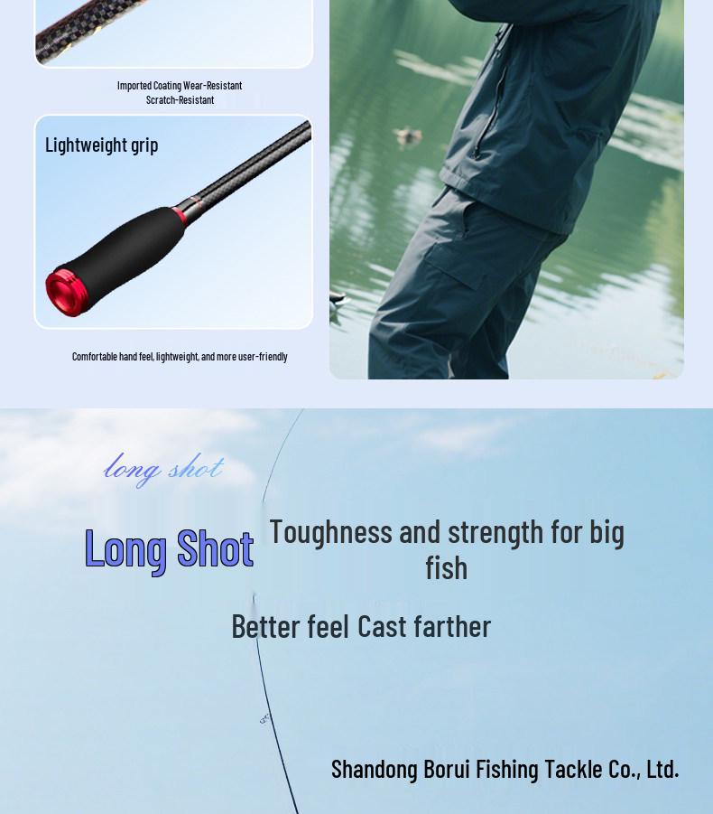 Black Bass Lure Casting Rod Set - Beginner Sea & Long Cast Rod for Asp