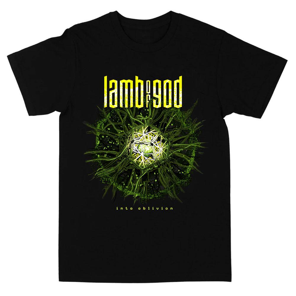 Into Oblivion Burst Svart T-shirt LAMB OF GOD Rockband T-shirt Unisex Tung Mental Streetwear Kortärmad Bomull Sommar T-shirt