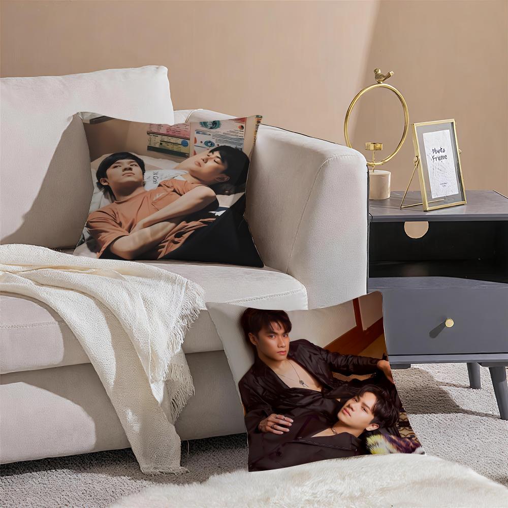Thai TV drama BBad Buddy Series Cushion Cover Throw Pillow Cover Hidden Button Durable Polyester Chair Cushion