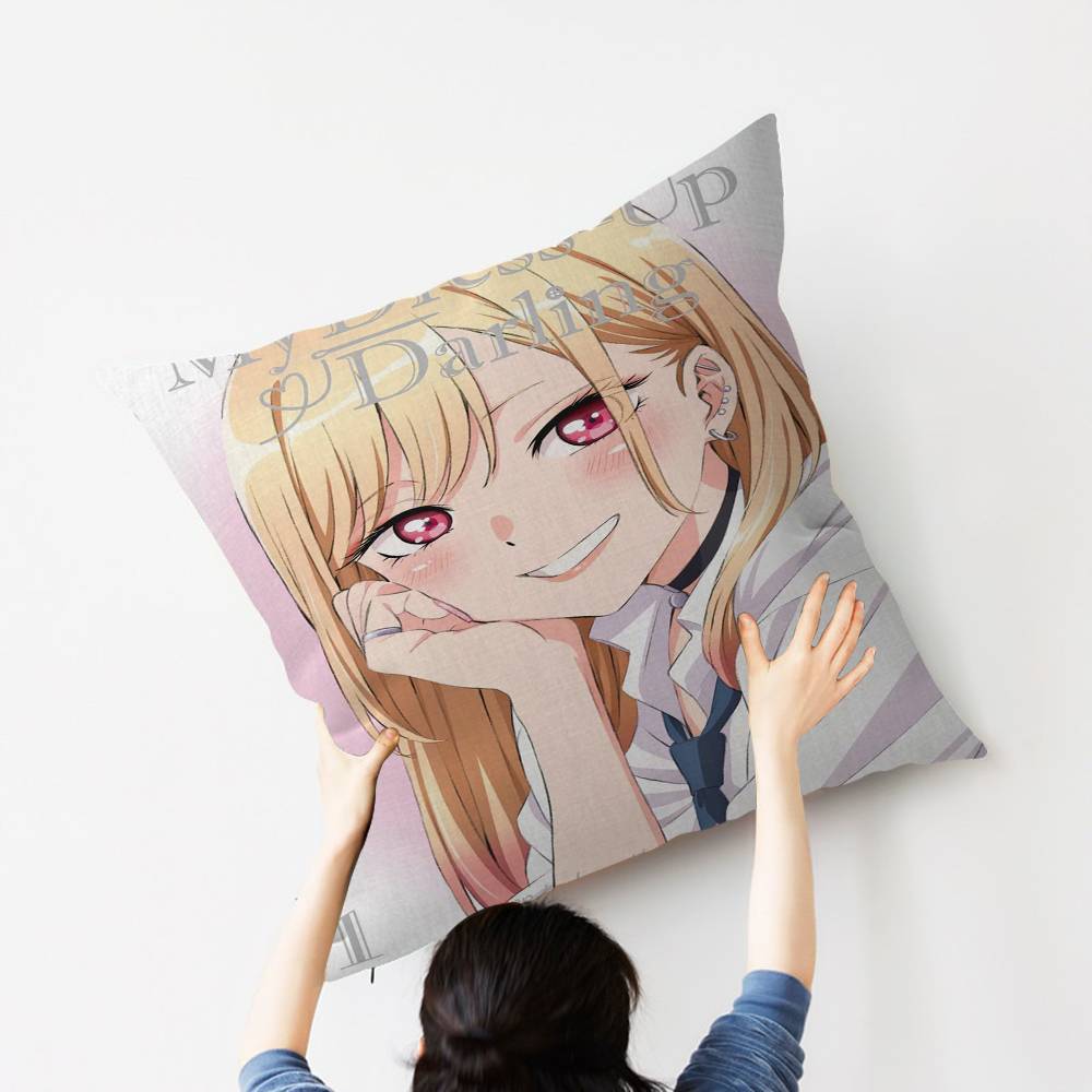 Amine Marin Kitagawa Sexy Girl Cushion Cover Car Throw Pillow Case For Sofa Car Christmas Gift 40x40cm 45x45cm