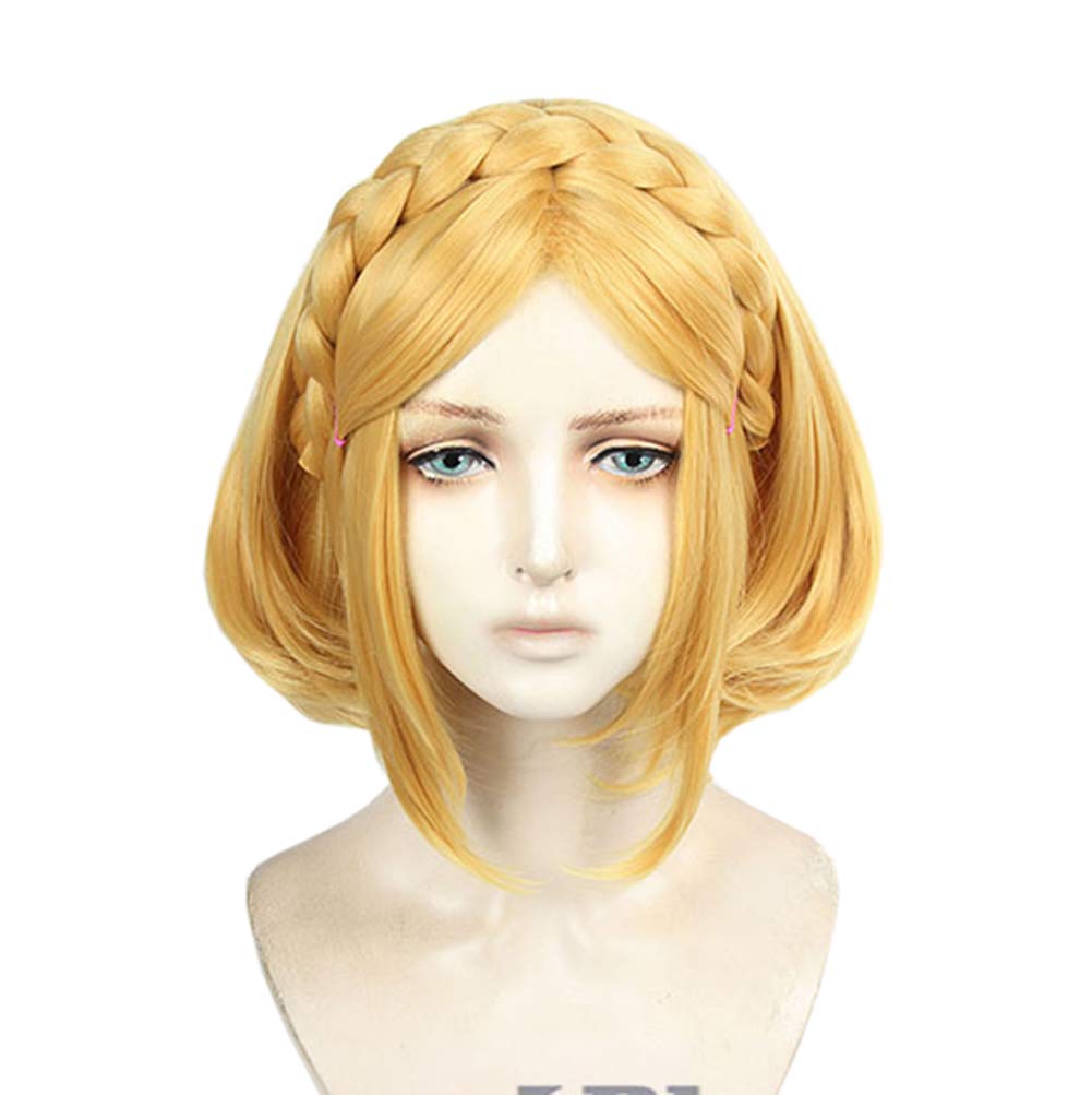

Zelda Breath of the Wild Short Cosplay Wig, Heat-Resistant, Gold, with Net