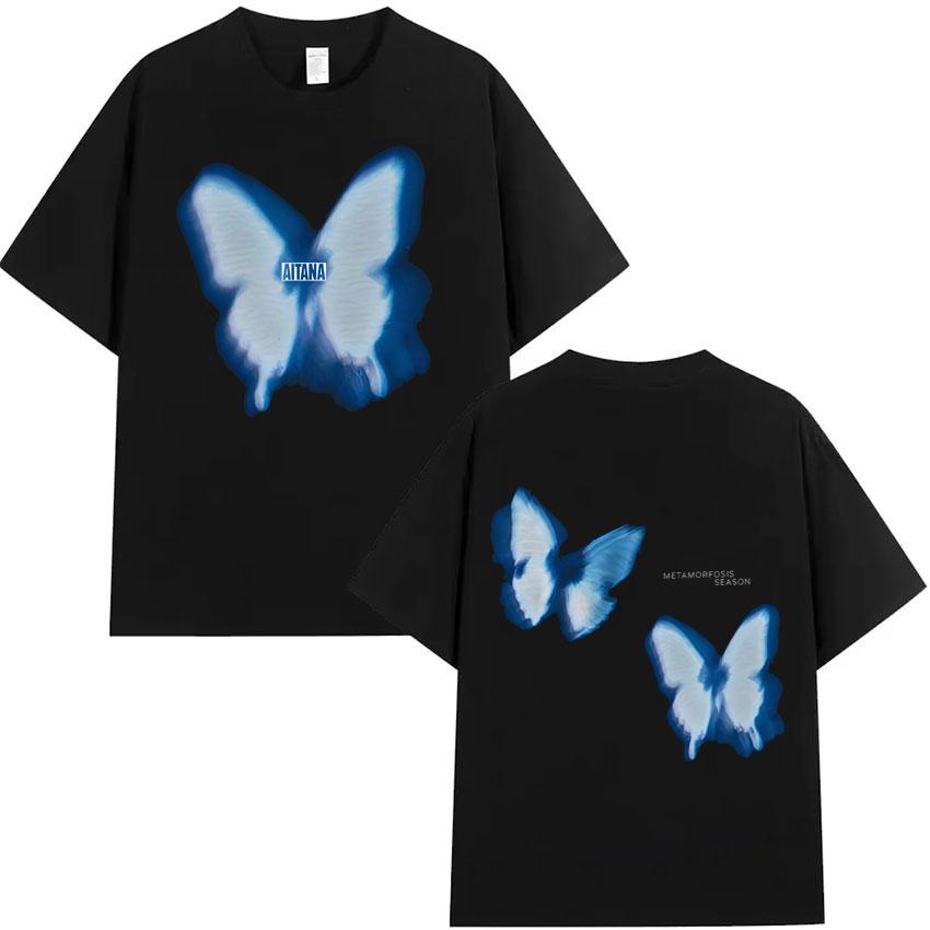 Summer Hot Sale Trendy 2025 Singer Aitana Ocana Tour Hippie T Shirts Cotton Tshirt Mens Y2K Casual Short Sleeves Tops Streetwear