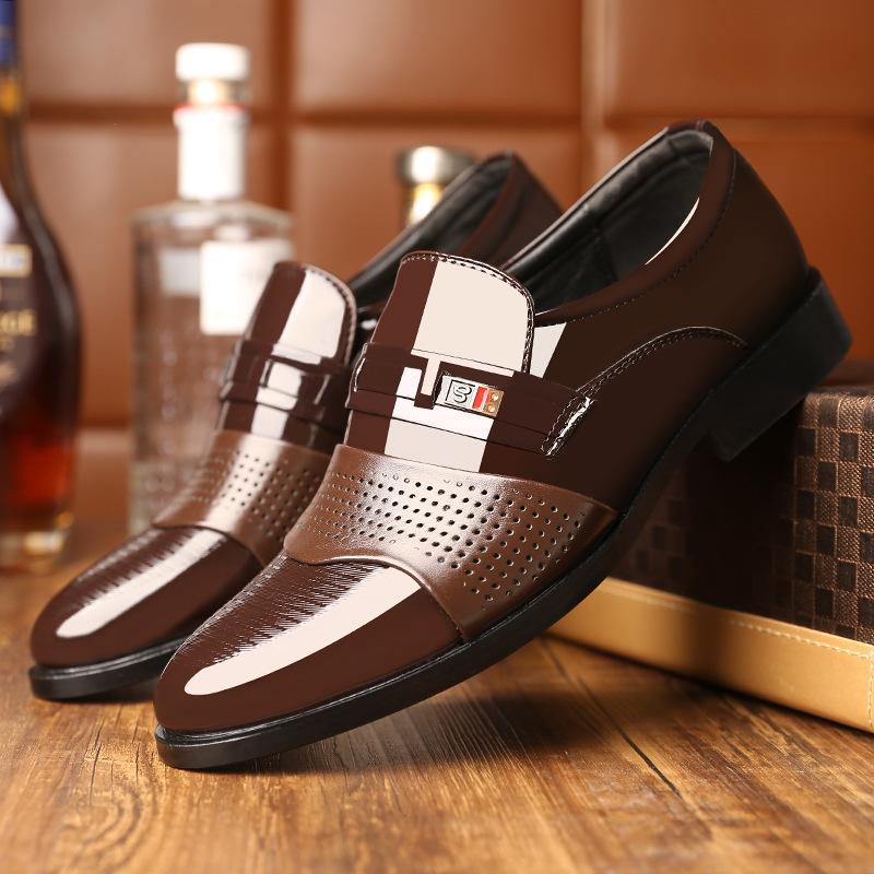 Fashion British Style Big Size Leather Shoes for Men Summer Autumn New Designer Dress Shoes Male Fashion Solid Color Wedding Shoe Man