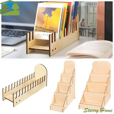 4 Tier Wooden Greeting Card Display Stand Detachable DIY Brochure Photo Display Rack Modern Design Decorative Rack