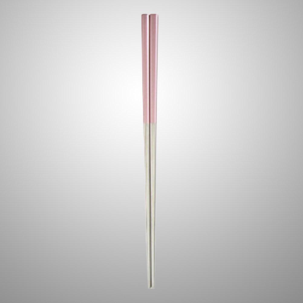 Stainless Steel Chopsticks 23Cm Brushed Finish Square Anti-Slip Reusable for Sushi Noodles Rice Family Dinner Party