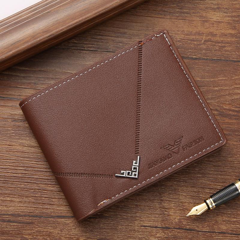 Men's Short Leather Wallet: Youthful, Simple, Fashionable, Multi-Card Slot, Horizontal & Vertical Style
