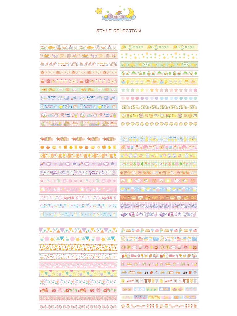 Set de 60 de role de bandă washi în stil japonez pentru jurnale, DIY și decorațiuni