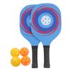 Pickleball Paddles Set Lightweight 2Pcs Wooden Blue Pickleball Rackets with 4 Balls and Carry Bag