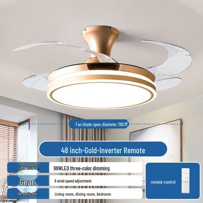 2026 Modern Invisible Ceiling Fan Light Chandelier for Dining, Living Room, Bedroom