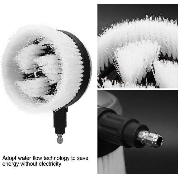 Rotary Wash Brush,Car Pressure Washer Rotating Brush,360-Degrees Fan-Shaped for High Pressure Water Gun,Fan-Shaped Rotating Umbrella Type,1/4 Quick