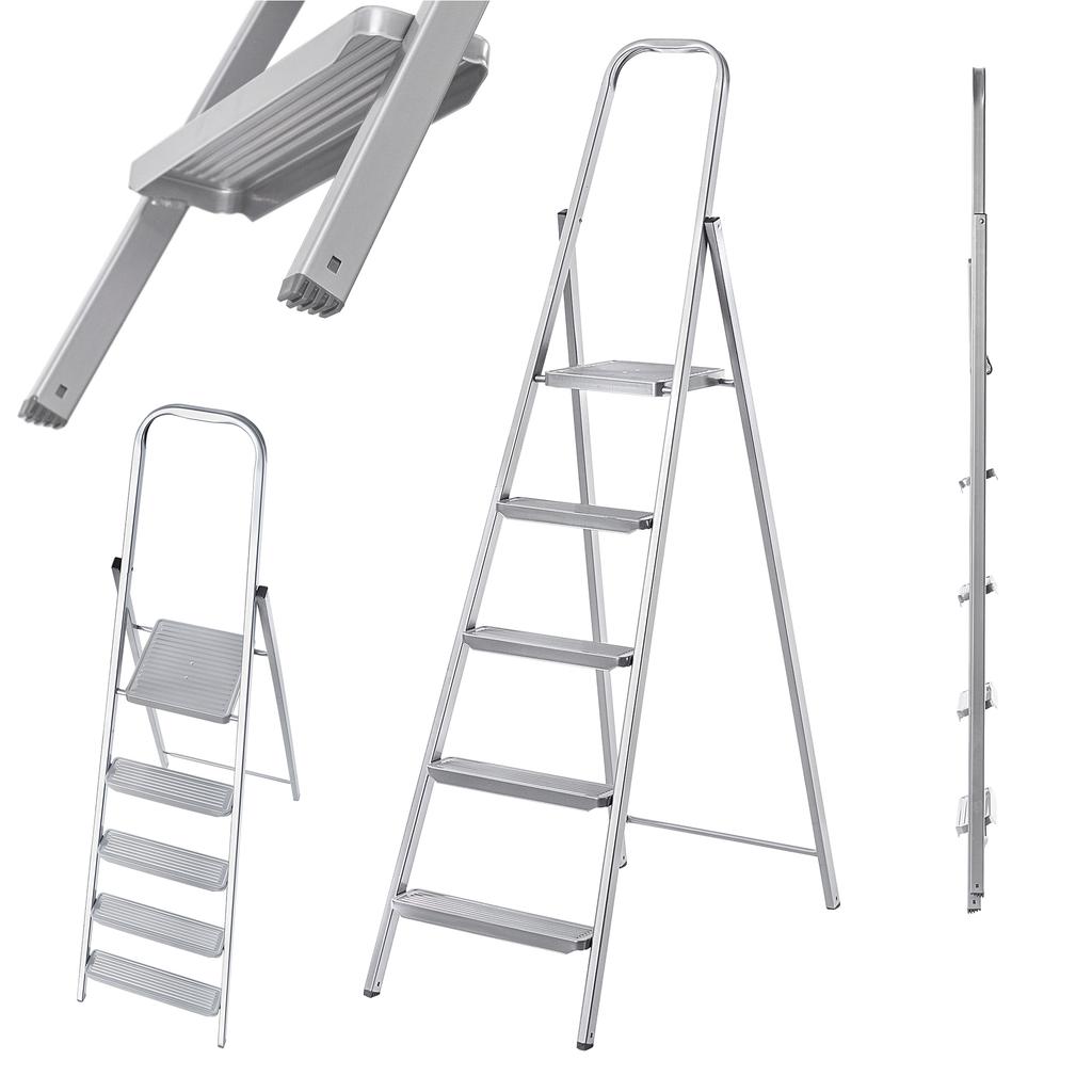 KADAX Drabina Stalowa 3-6 Stopniowa Uniwersalna Jednostronna Składana Domowa