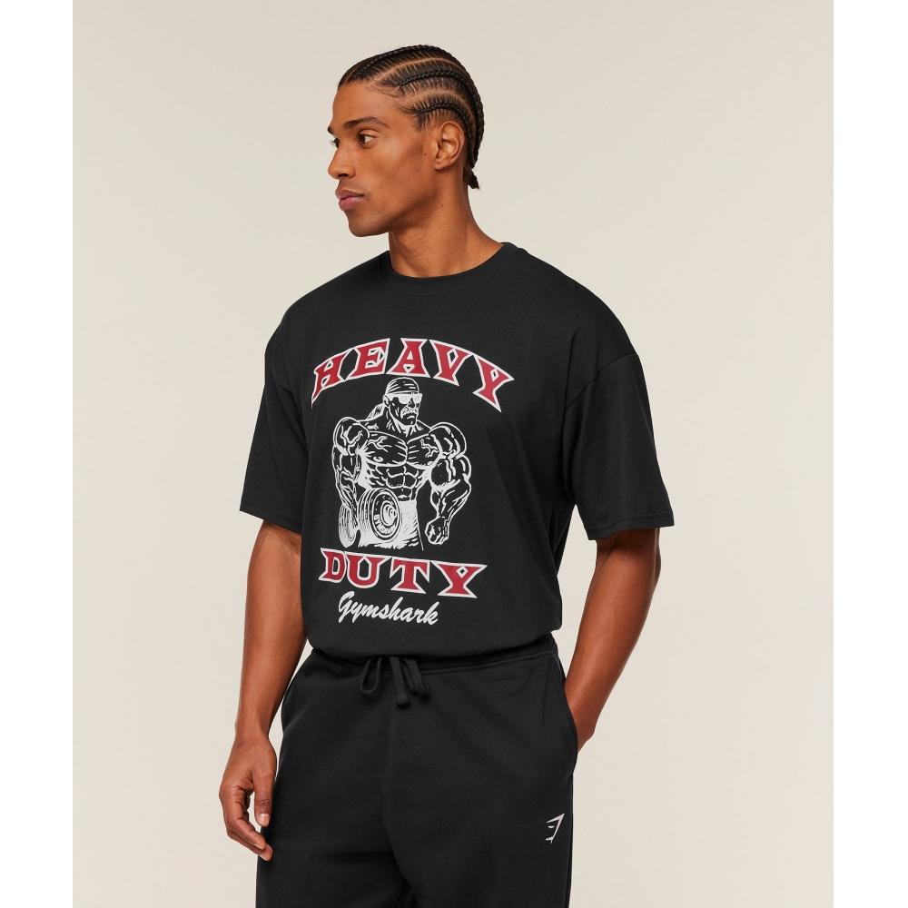Gymshark Heavy DuTy Bro Graphic T shirT Gs Black A4c8i Bb2j