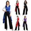 Gilet victorien pour femme sans manches en satin queue-de-pie col à revers ourlet irrégulier veste gilet haut pour fête costumée d'Halloween