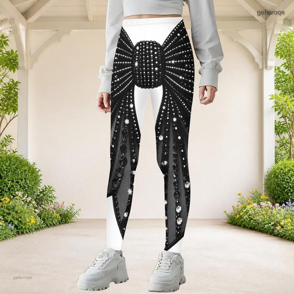 Girls Full Length Fitted Floral Printed Yoga Leggings Stretch Waist