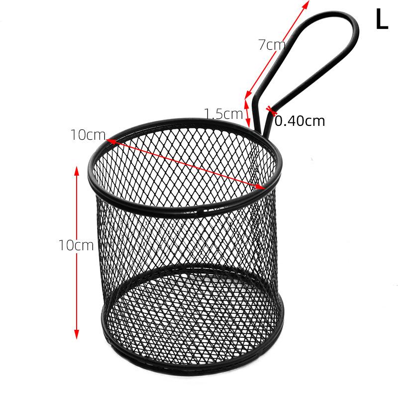 1 vnt. anglinio plieno kepimo krepšelis Daugiafunkcis mini bulvyčių fri kepimo krepšelis Kūrybiškas apvalus su aliejaus atskyrimu kepimo krepšelis