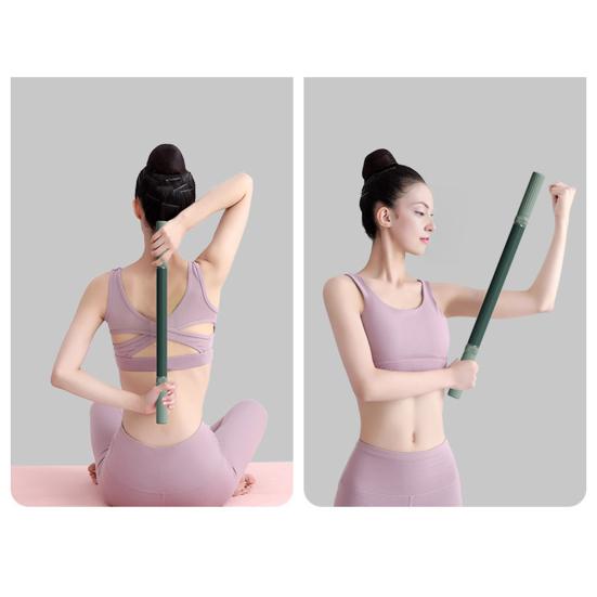 1/2Pcs Yoga Stick Anti-Slip Portable Pain Relief Fitness Massage Stretching Stick Pilates Training Bodybuilding Exercise Bar Home Workout Equipment