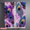 2D Flat Printing 2pcs Curtain Curtain Colorful Peacock Feathers Digital Printed Polyester Drapes Festive Curtains Use for All