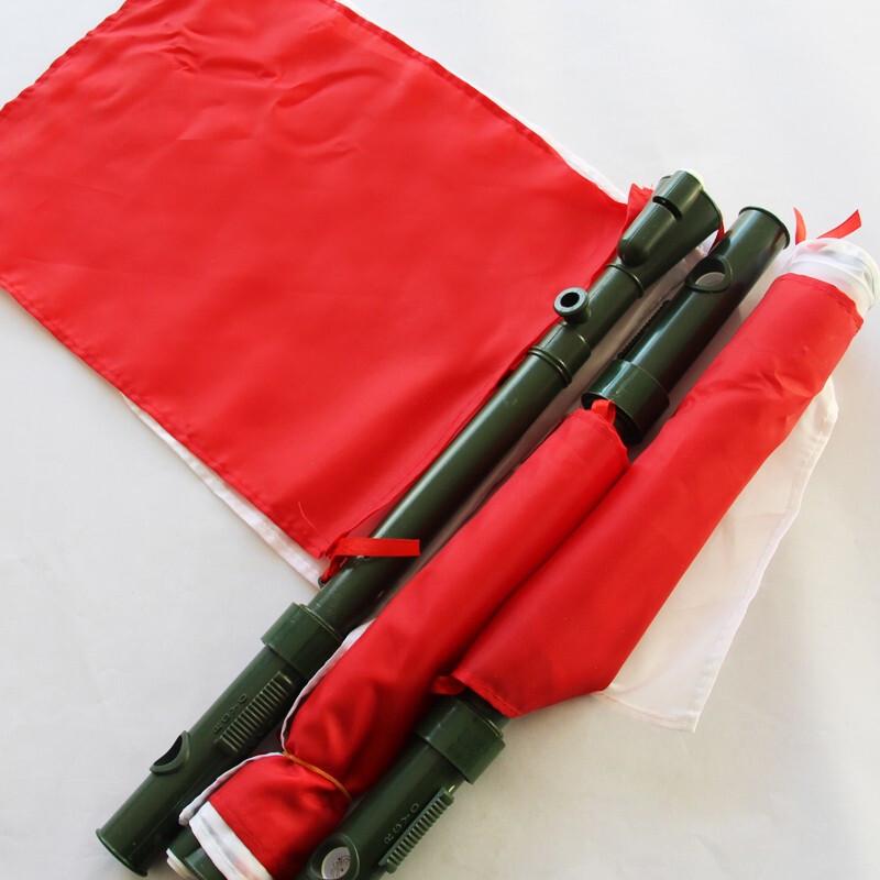 Multifunctional Red & White Command Signal Flag Kit