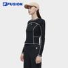FILA FUSION Women's Contrast Stitch Long Sleeve Knit Top