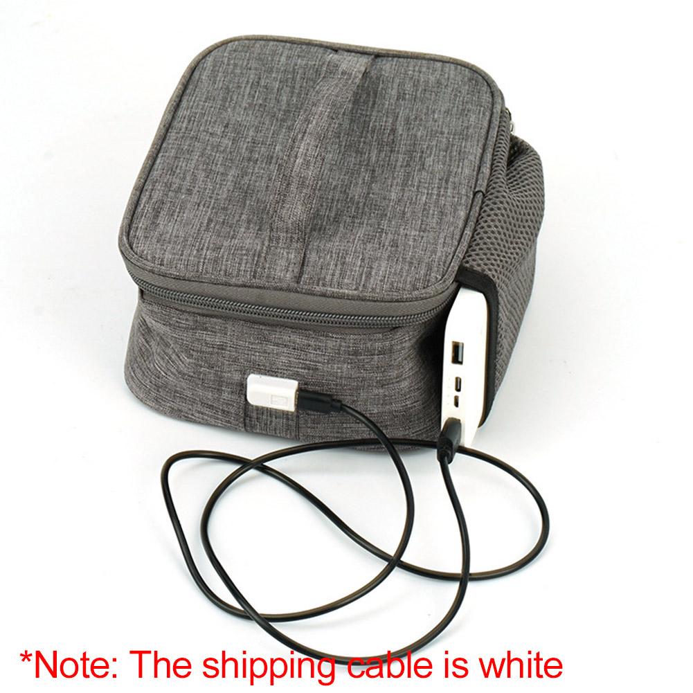 USB Heating Lunch Box Bag Electric Food Heater Oxford Cloth Insulated Food Bag Waterproof Large Capacity for School Picnic