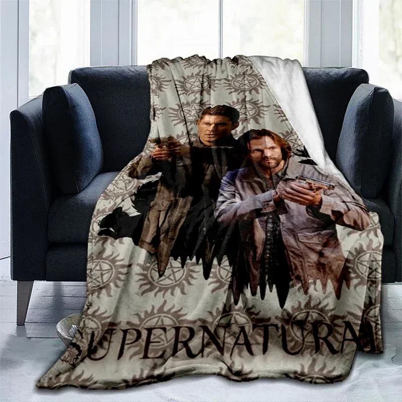 Film Supernatural - Kötü Güç Baskılı Battaniye, Moda Sıcak Kenarlı Battaniye, Piknik Battaniyesi, Yatak Battaniyesi, Doğum Günü Hediyesi