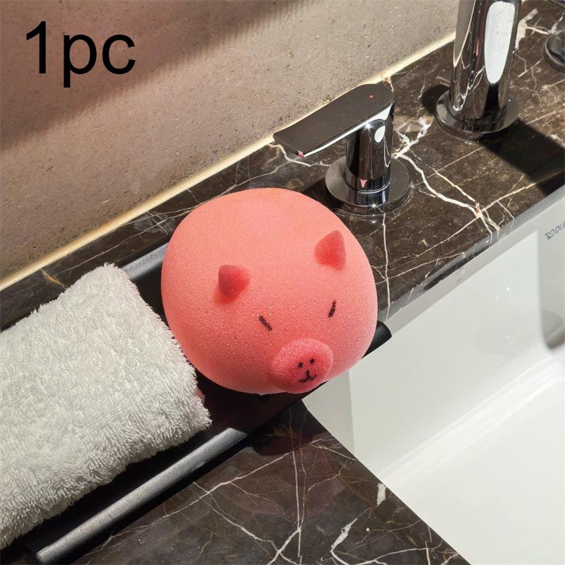 

1pc Pink Bath Sponge, Cute Cartoon Animal Shower Puff - Ultra Soft Light Beige-Friendly Loofah for Adults body scrubber