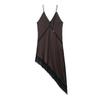 European & American Style Women's Satin V-Neck Spaghetti Strap Midi Dress 2025 - Sexy Fashion for Hot Girls