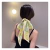 French Retro Silk Scarf: Oil Painting Extra Long Double-Sided Neckerchief and Hairband Ribbon Accessory.