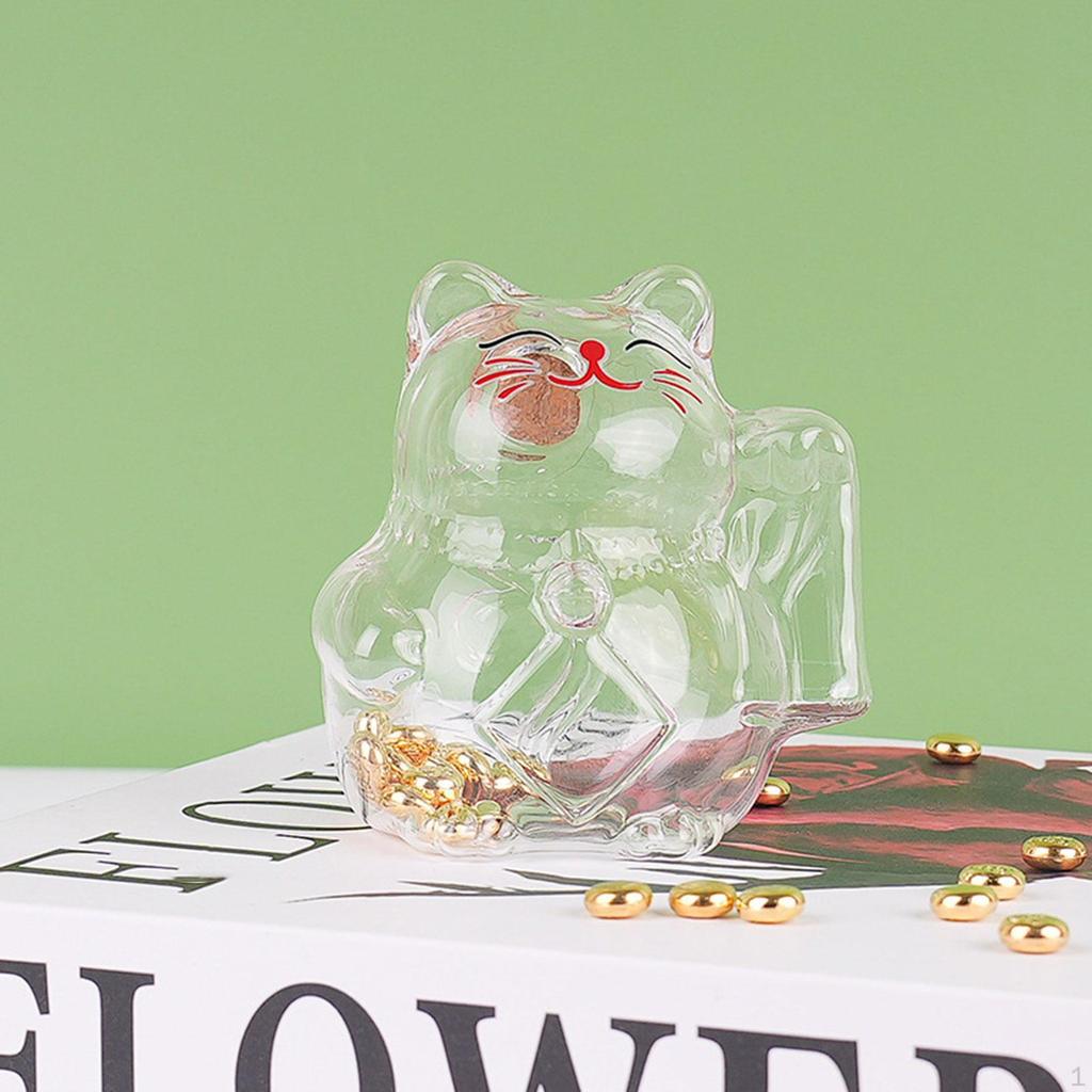 Cat Money Box, Cute, Transparent, Empty, Versatile, Creative, Decoration, Gift for Girls, Desk
