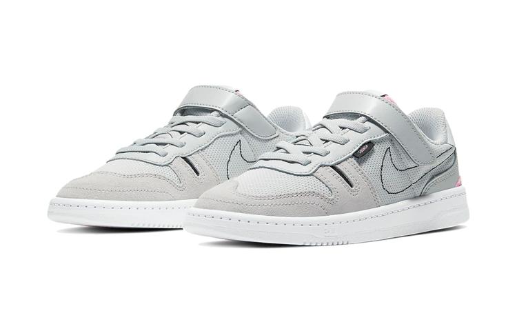 Nike Squash Type Low Top Kids' Skateboarding Shoes Mist Gray Children Aged 3 7 Years Old CJ4120-002