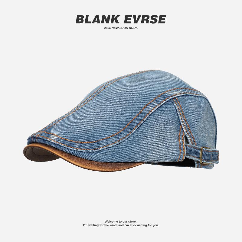 British style retro forward hat women spring and autumn versatile anti-wearing beret fashion big head circumference show face small hat trend