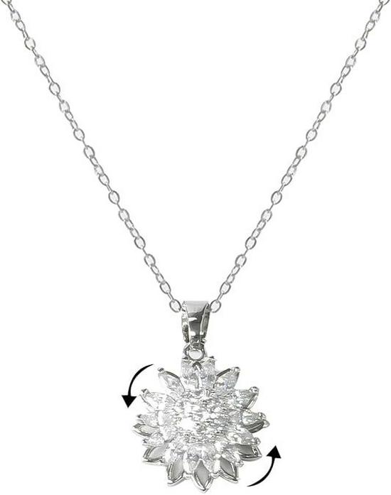 Rotatable Sunflower Pendant Necklace: High-End Light Luxury Clavicle Chain