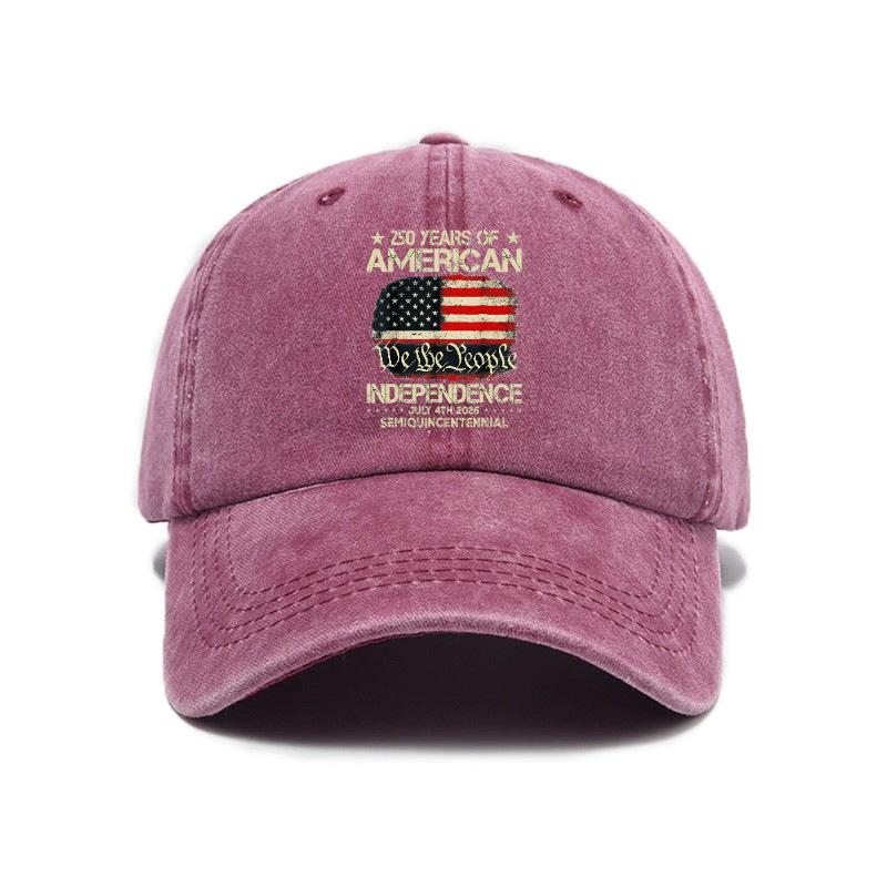 Versatile trend American flag print washed old soft top baseball cap Unisex sunshade baseball cap