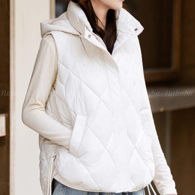 Navava Nc467 Diamond Quilted Hooded Vest