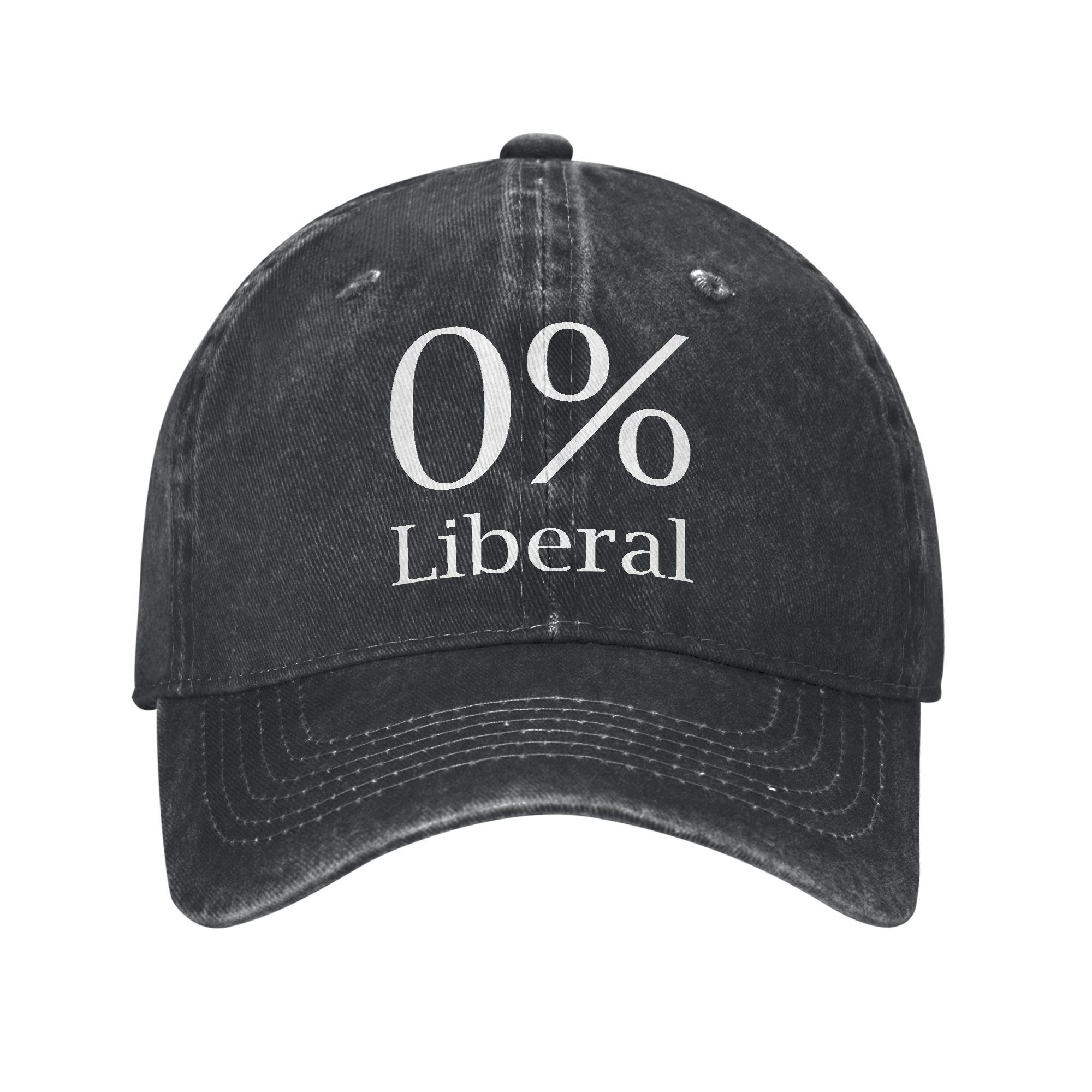 Baseball Cap 0% Liberal Summer Casual Trucker Hat Unisex Unisex Custom Logo Outdoor Sport High Quality Baseball Caps One Size