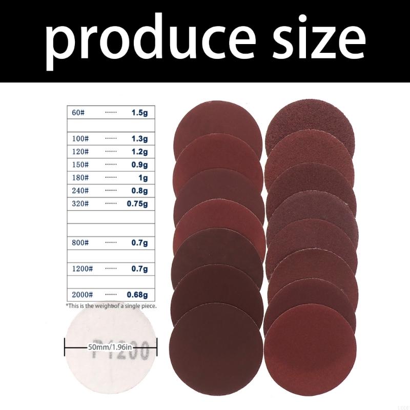 52/102Pcs Sandpaper 60-2000 Grits Hook Loop Sand Paper Abrasive Polishing