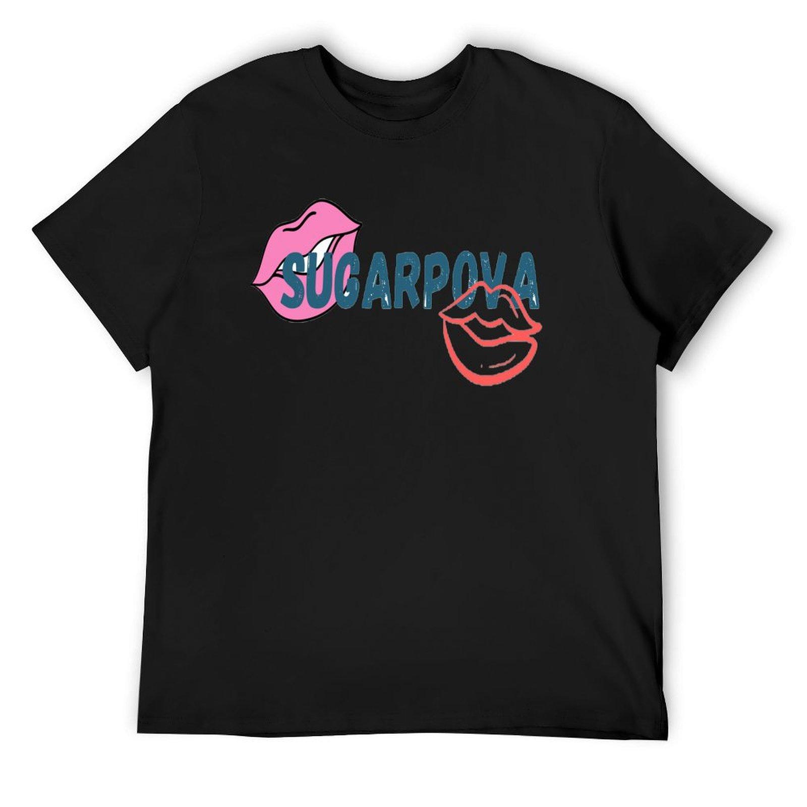 

SUGARPOVA Maria Sharapova Pink and Red lips T-Shirt rapper graphic tees anime tshirt vintage clothes Men s t shirts 4XL