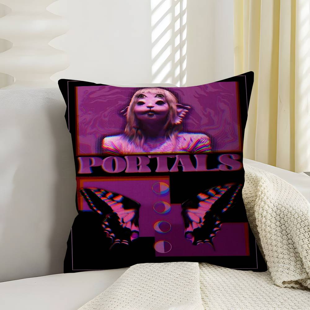 Singer M-Melanie Martinez Cushion Cover Car Throw Pillow Case For Sofa Car Christmas Gift 40X40Cm 45X45Cm Peach skin 18*18(CM)-1Pcs