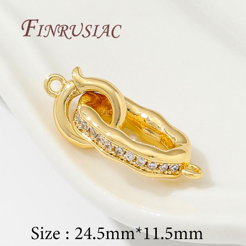18K Gold Plated Brass Zircon Locks For Jewelry Fasteners Clasps Accessories For DIY Beadwork Baroque Pearls Beads Jewelry Making
