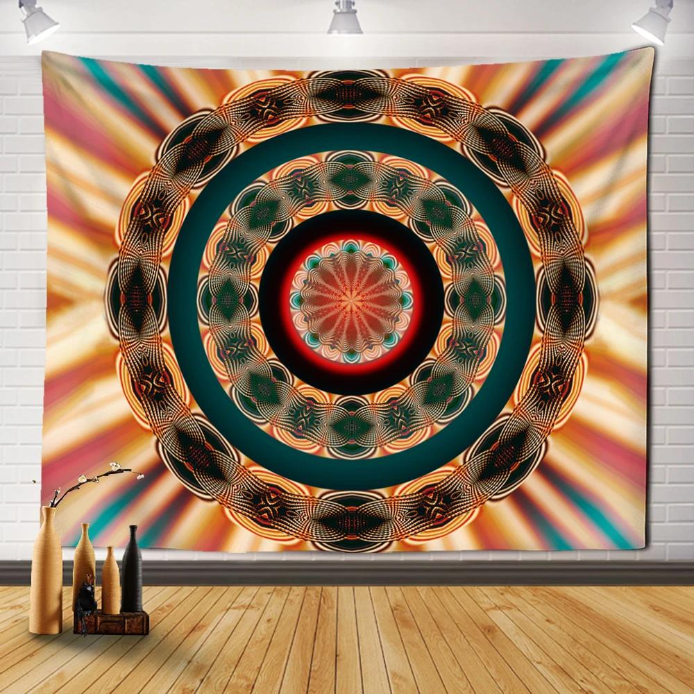 Boho Style Living Room Psychedelic Witchcraft Dorm Sheets Home Decor Colorful Mandala Tapestry Wall Hanging