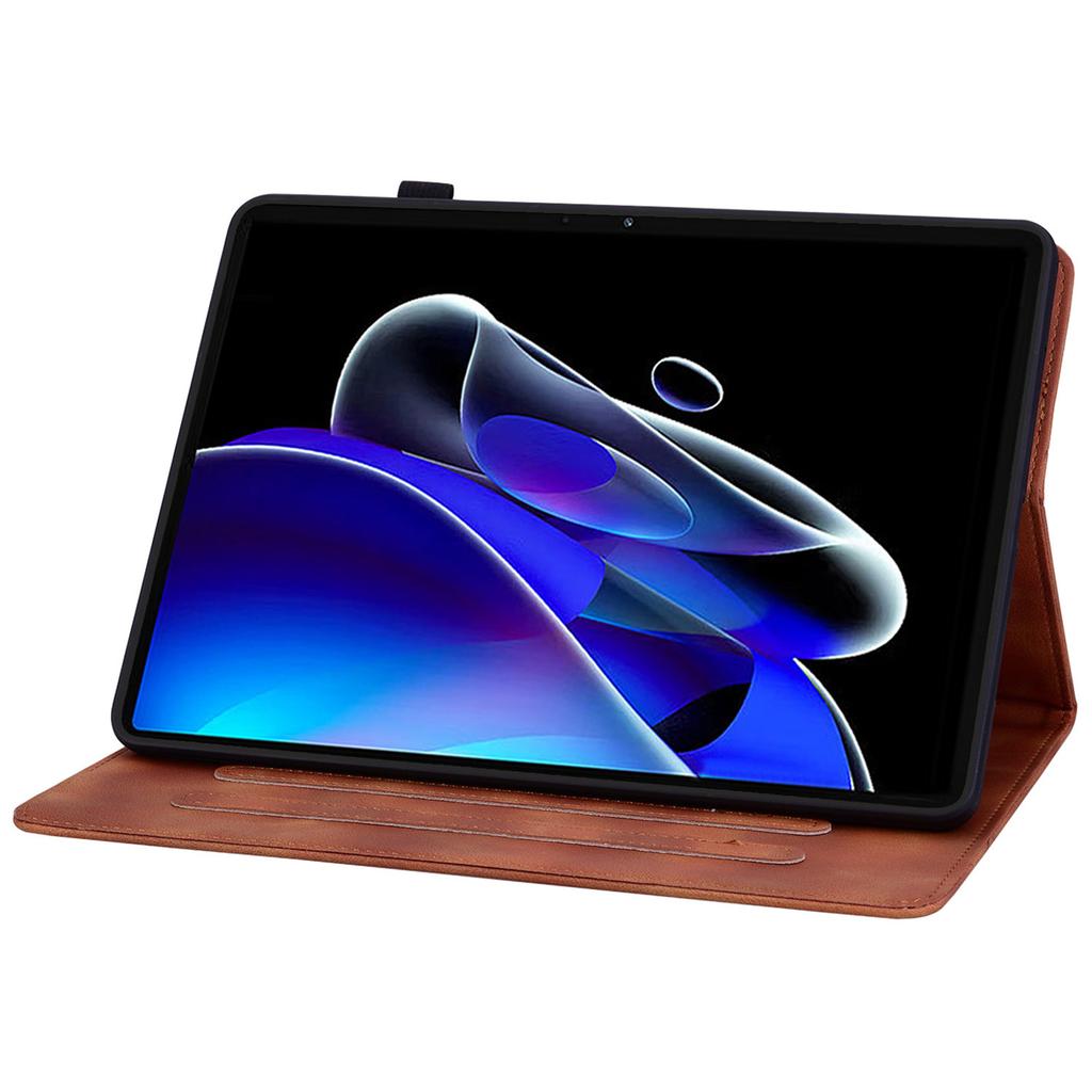 For Realme Pad X Case Lily Flower Imprint Leather Drop-proof Tablet Cover with Card Holder