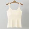 Solid Color Plus Size Camisole Tank Top For Women With Built In Anti Exposure Bra