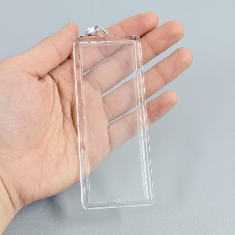 Acrylic transparent photo frame keychain with favorite photo frame, long type