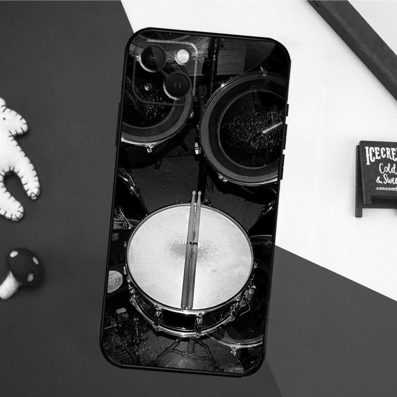 Musikinstrument Trommel Hülle Für iPhone 16 15 14 Plus 13 12 11 Pro Max Mini 7 8 Plus X XR XS Max Abdeckung